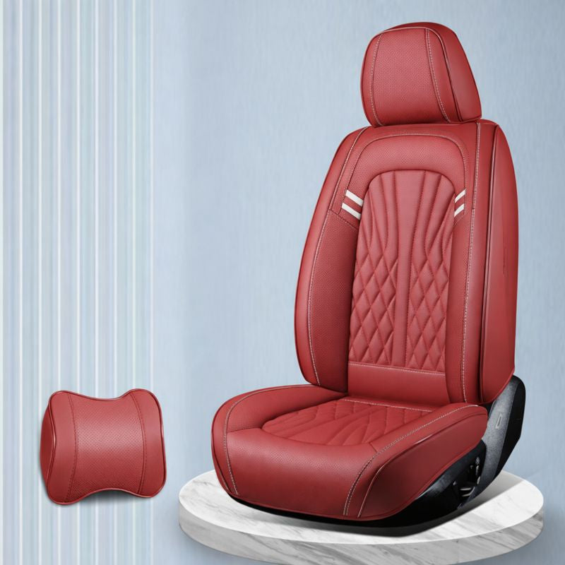 Funda de Asiento Universal Vector en Cuero Legítimo con Airbag + REGALOS: Alfombra de Cuero y Funda para Volante