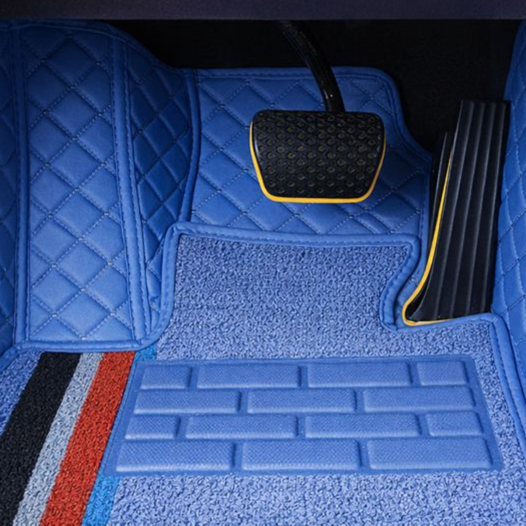 Kit completo de alfombras de cuero personalizadas para tu auto + REGALO: funda para volante